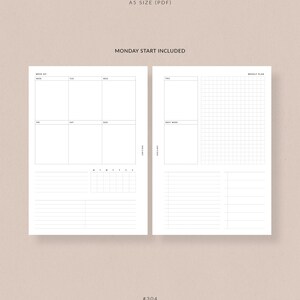 Weekly Planner WO2P + Tracker | A5 Planner Printable - Habit Tracker ...