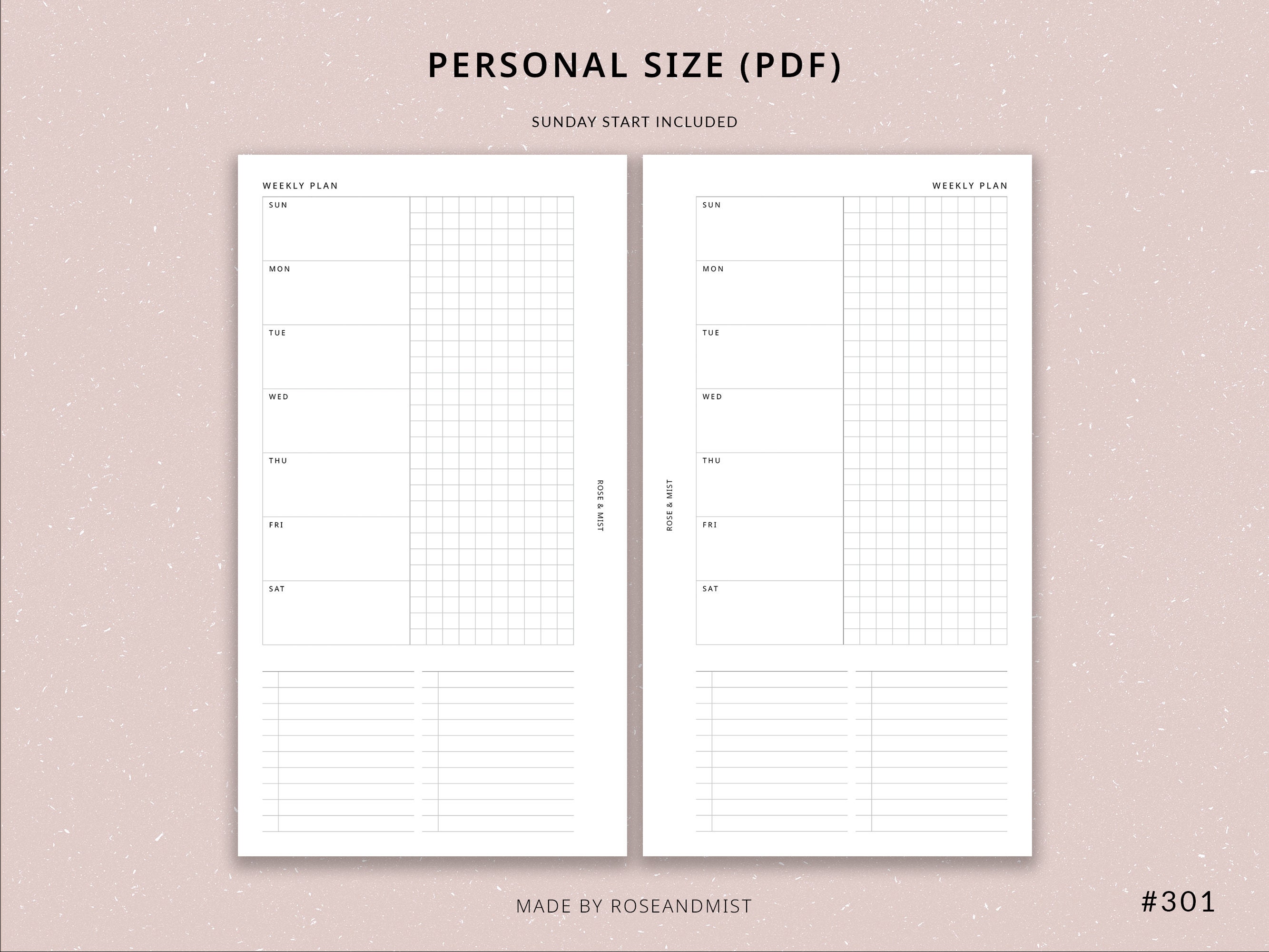 Undated Weekly Planner WO1P | Personal Printable Planner - Weekly One ...