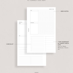Weekly Planner WO2P + Tracker | FC Compact Planner Printable - Habit ...