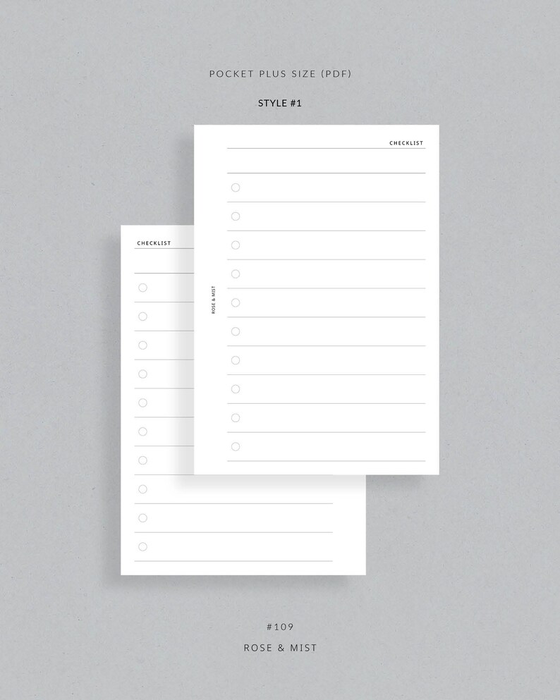 Large Checklists | Pocket Plus Printable Planner - to Do List, Inbox ...