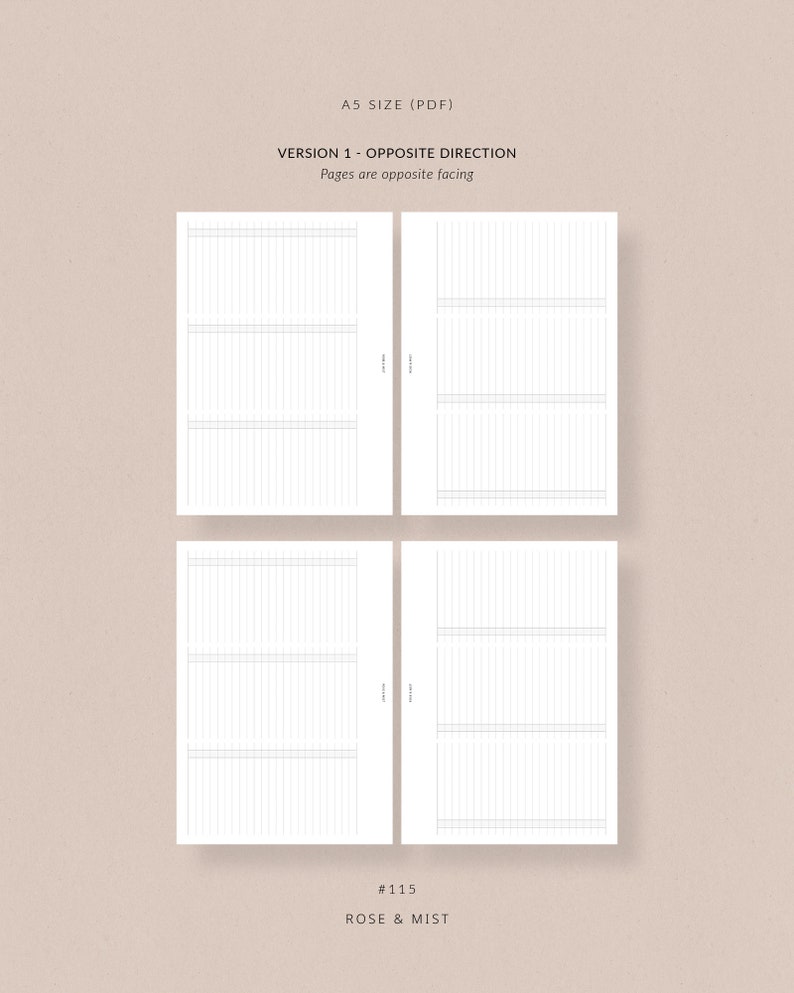 Horizontal Checklist | A5 Printable Planner - to Do List, Daily Task ...