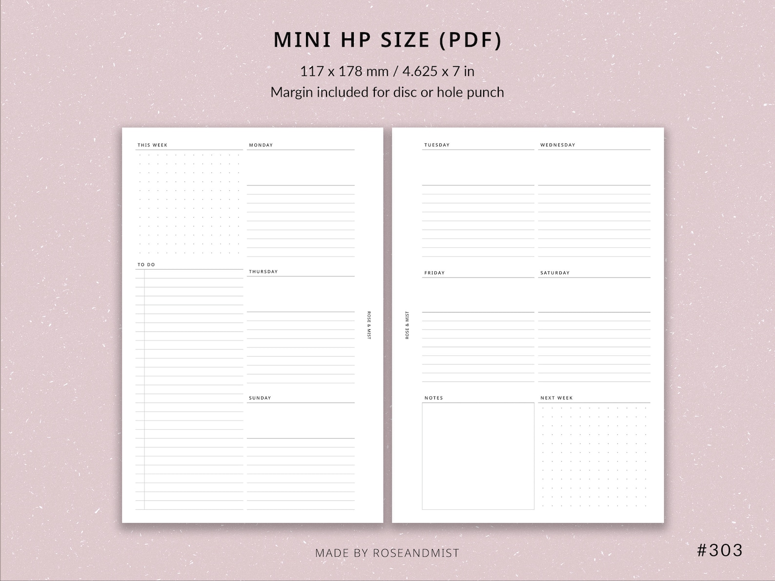 Weekly Planner WO2P | Mini HP Printable Planner - Mini Happy Planner ...