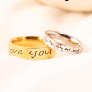 Actual Handwriting Ring - Personalized Handwritten Ring - Custom Name - Keepsake Jewelry - Christmas present - handwriting jewelry