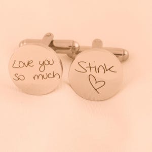 Handwriting cufflinks, Cufflinks for groom, Father of the bride, Handwriting present, wedding gift, Dads present, Grooms present