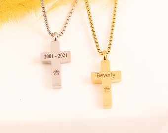 Personalized Pet Cremation Urn Necklace: Stainless Steel Dog Memorial Jewelry