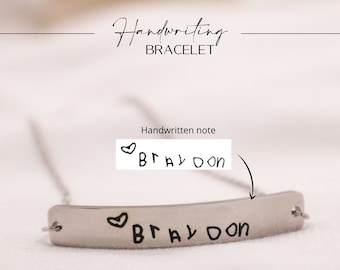 Handwritten Bracelet, Memorial jewelry, Signature bracelet, Handwriting jewelry, Actual Handwriting bracelet