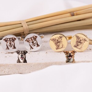 Custom Pet Portrait Dog Cufflinks -  Pet Loss Gift for Mom - Dog Mom Memorial - Pet Jewelry - Unique Pet Gift - custom pet necklace