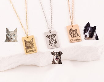 Collar de perro con retrato de mascota personalizado, regalo de pérdida de mascotas para mamá, memorial de mamá de perro, joyería para mascotas, regalo único para mascotas, regalo para padres de mascotas