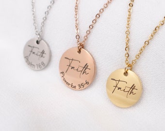 Bible Verse Necklace for women, bible verse scripture, Faith Necklace, Hope Necklace, Church Necklace, Religious Jewelry