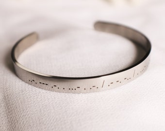 Morse Code Cuff Bracelet, Secret Message Jewelry, best friend cuff bracelet, Friendship Bracelet,