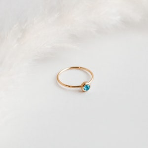 Birthday Gift, Dainty Birthstone Ring, Gift for her, Mom and Daughter, Gold Dainty Birthstone Ring Present, Gift for mom image 6