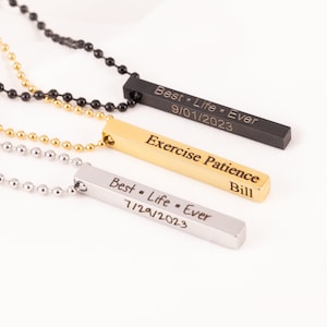 Best life ever necklace - JW gift - Jehovah&#39;s brother present - exercise Patience Necklace - jw baptism gift - Bar Necklace
