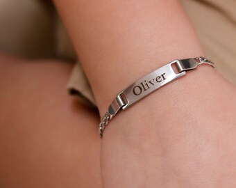 Personalized Baby ID Bracelet, Gold or Silver, Custom Name