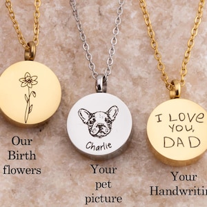 Custom urn for ashes keepsake, Ash Memorial Jewelry, Small Urn necklace for human ashes, grief necklace, dog Ashes for urn, Birth flower image 2