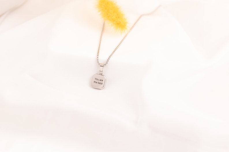 Initial Necklace for men, Letter gift for him, with box chain, boyfriend present, dad present bild 4