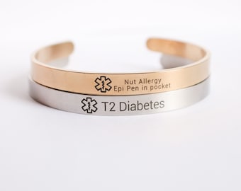 Personalized Medical Alert Bracelet: Stainless Steel Emergency ID