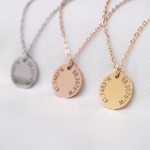 Coordinate Necklace for Bridesmaid gift, Layered Necklace, mother daughter necklace, fiancee, Latitude Longitude, gps coordinates Sign