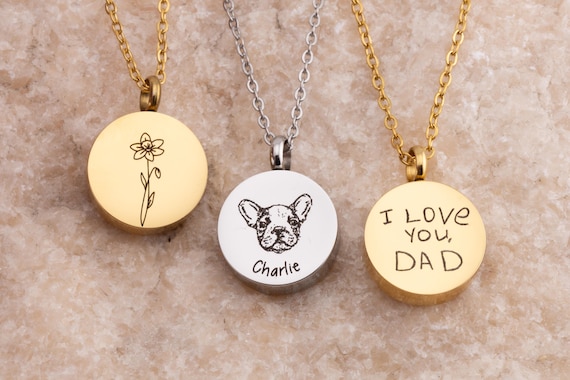 Custom urn for ashes keepsake, Ash Memorial Jewelry, Small Urn necklace for human ashes, grief necklace, dog Ashes for urn, Birth flower