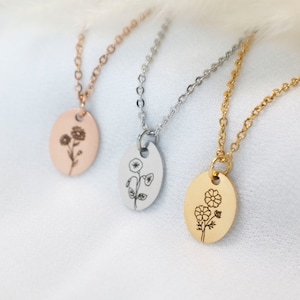 Birth Month Flower Necklace: Personalized Bouquet Jewelry Gift