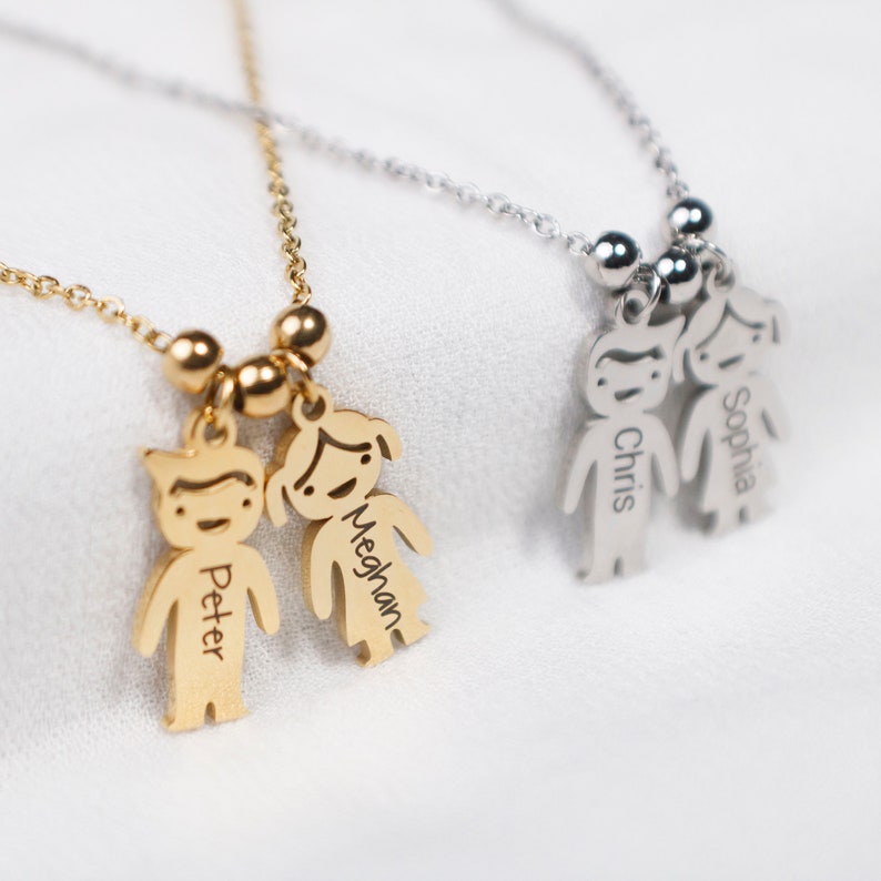 Kids Name Necklace Boy & Girls Charms Children Charm Etsy