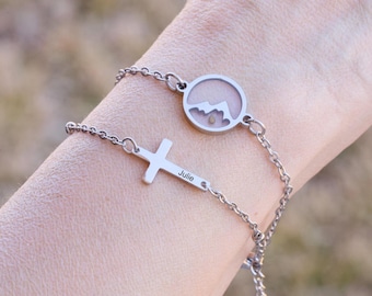 Mustard Seed Bracelet With Cross Charm: Stainless Steel Faith Jewelry
