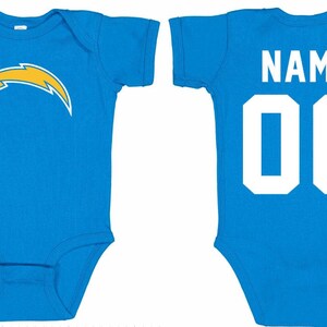 bodysuit Chargers fan customized personalized NAME NUMBER san diego baby
