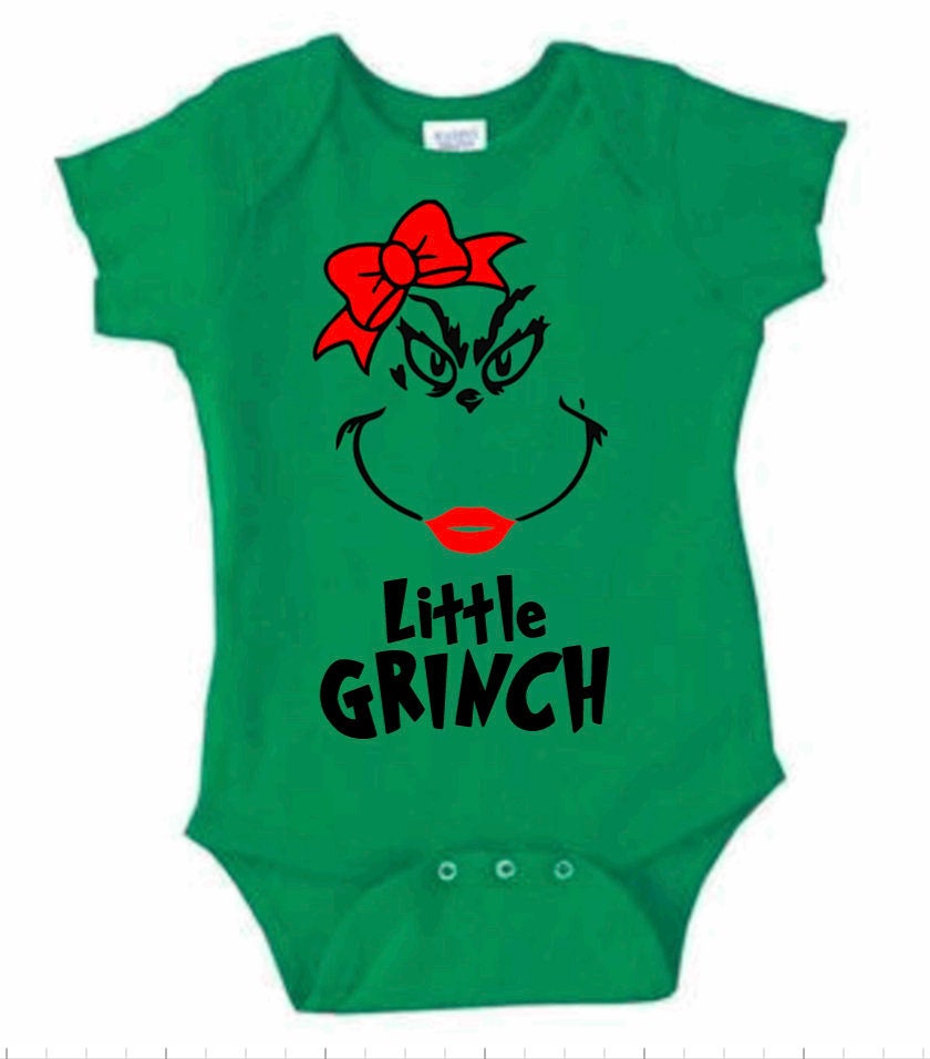 Little Grinch bodysuit Baby Grinch bodysuit Grinch bodysuit Etsy