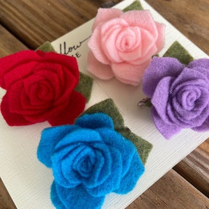 Rose hair clips, toddler and adult hair clips, birthdays, Valentine’s Day, Belle hair clip, photoshoots, school pictures, wedding.