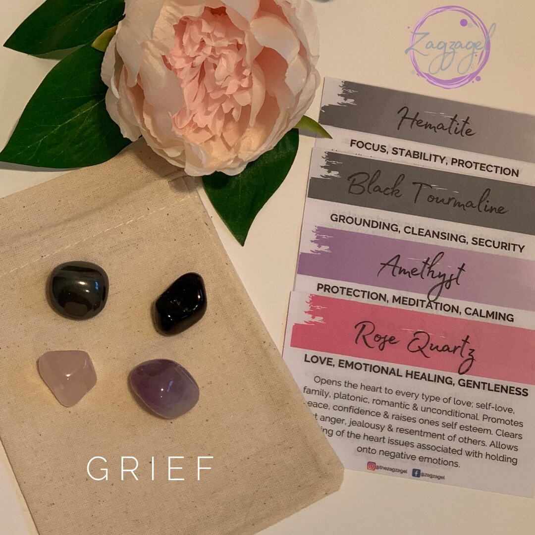 GRIEF Crystal Healing Set, Gemstone Gift Set, Healing Stones, Chakra
