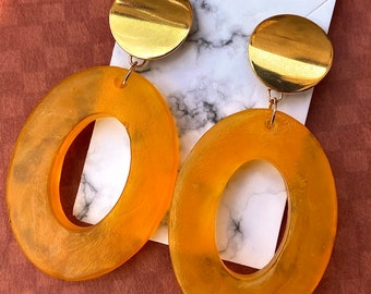 Schieren Orange und Gold Ohrringe