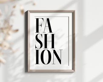 Fashion Wall Print, Quote, Typography, Black and White, Bedroom, Living Room, Home Office, Wall Art, Home Decor