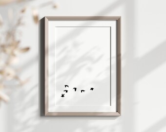 Bird Silhouette no.1  Wall Print, Animals, Nature, Bedroom, Living Room, Home Office, Hallway