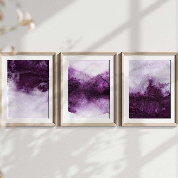 Purple Abstract Art Etsy UK
