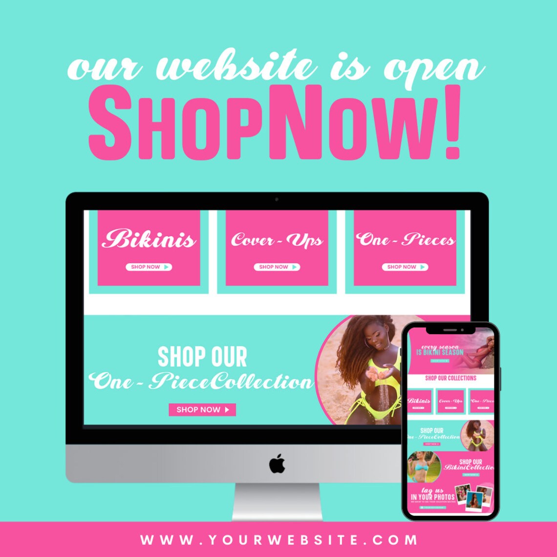 Bikini site Banners Boutique site Template Fashion Etsy
