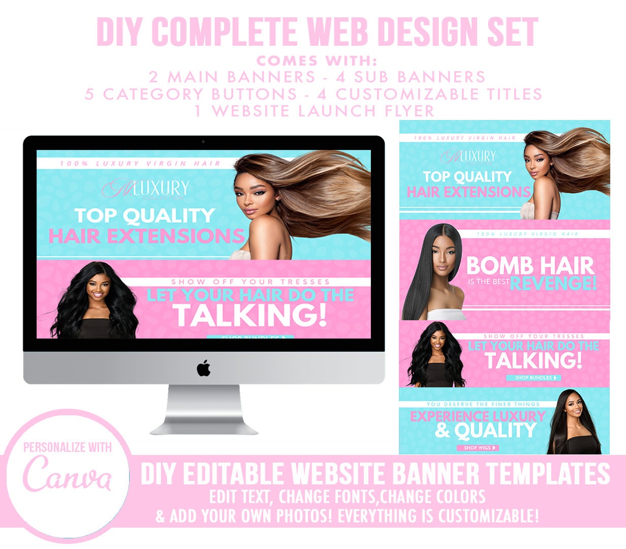 Hair Website Banner Hair Website Templates Editable - Etsy UK Hair Website Banner Hair Website Templates Editable - Etsy UK