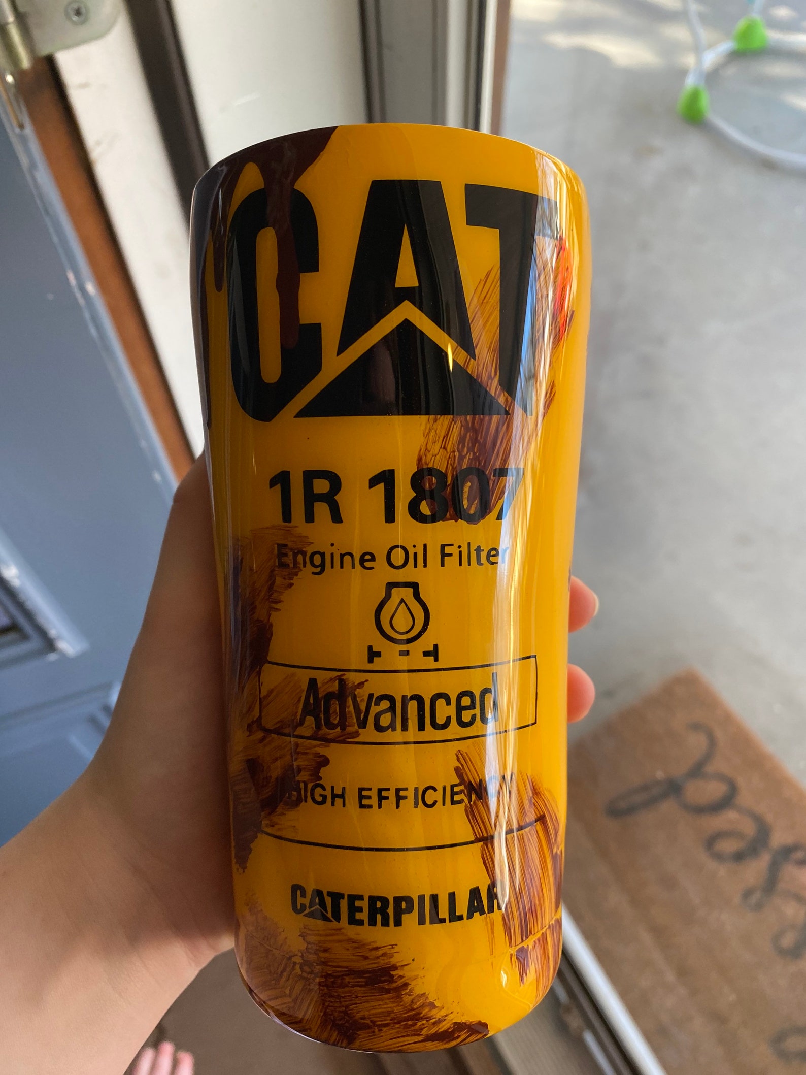 CAT oil filter tumbler Etsy