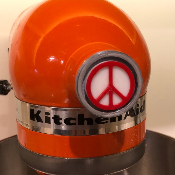 Spinning Peace Sign Kitchen Stand Mixer Hub Cover Decoration - Replacement Attachment Cap to Aid In Your Mixing