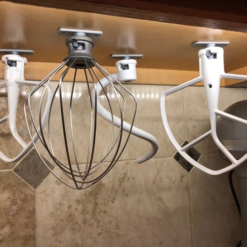 KitchenAid Single Mixer Attachment Organizer - Mountable Storage for Whisk, Paddle Beater, and Dough Hook
