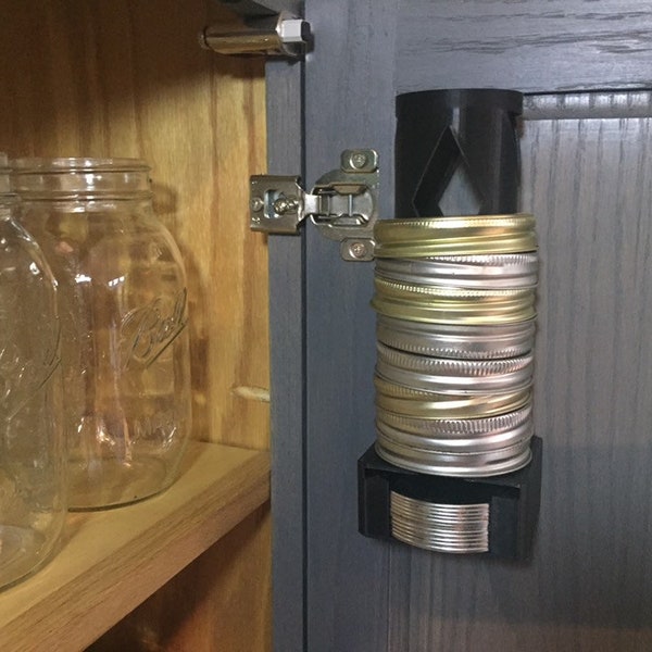 Canning Jar Small Lid and Ring Organizer - For Mason, Ball, Kerr, Pickling Jars - Space Saving Kitchen Organization - Pint & Quart