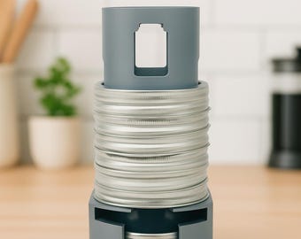 Mason Jar Large Lid and Ring Organizer – Canning Jar Storage Holder for Wide-Mouth Lids & Rings, Kitchen Organizer, Gift for Canner