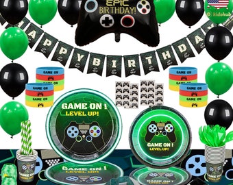 Video Game Arcade 8 Bit Whirls Gaming Birthday Party Hanging Decorations 5 Pc