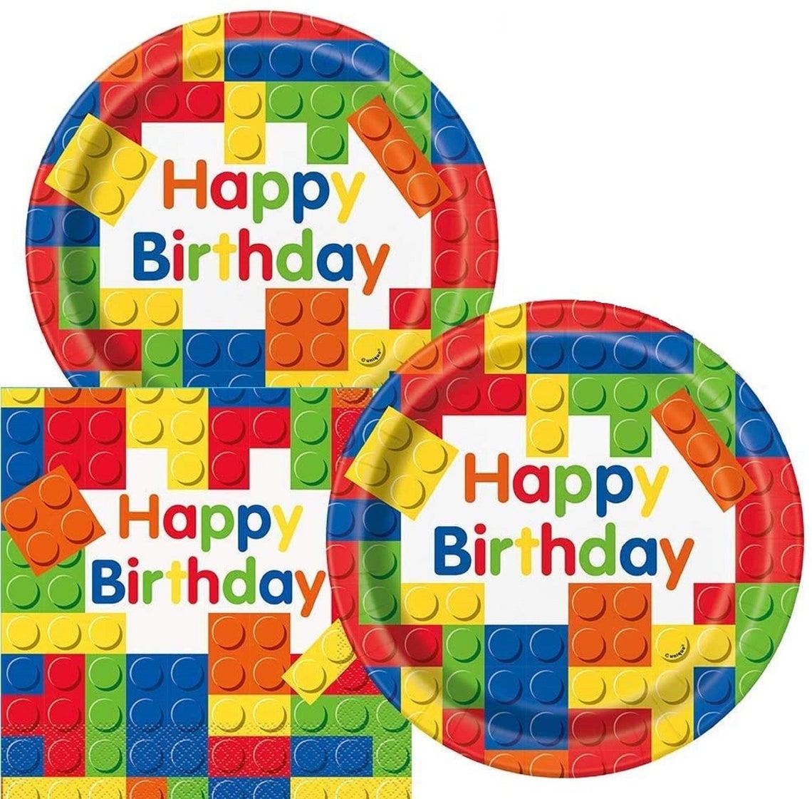 Colorful Building Blocks Birthday Party Plates and Napkins Etsy