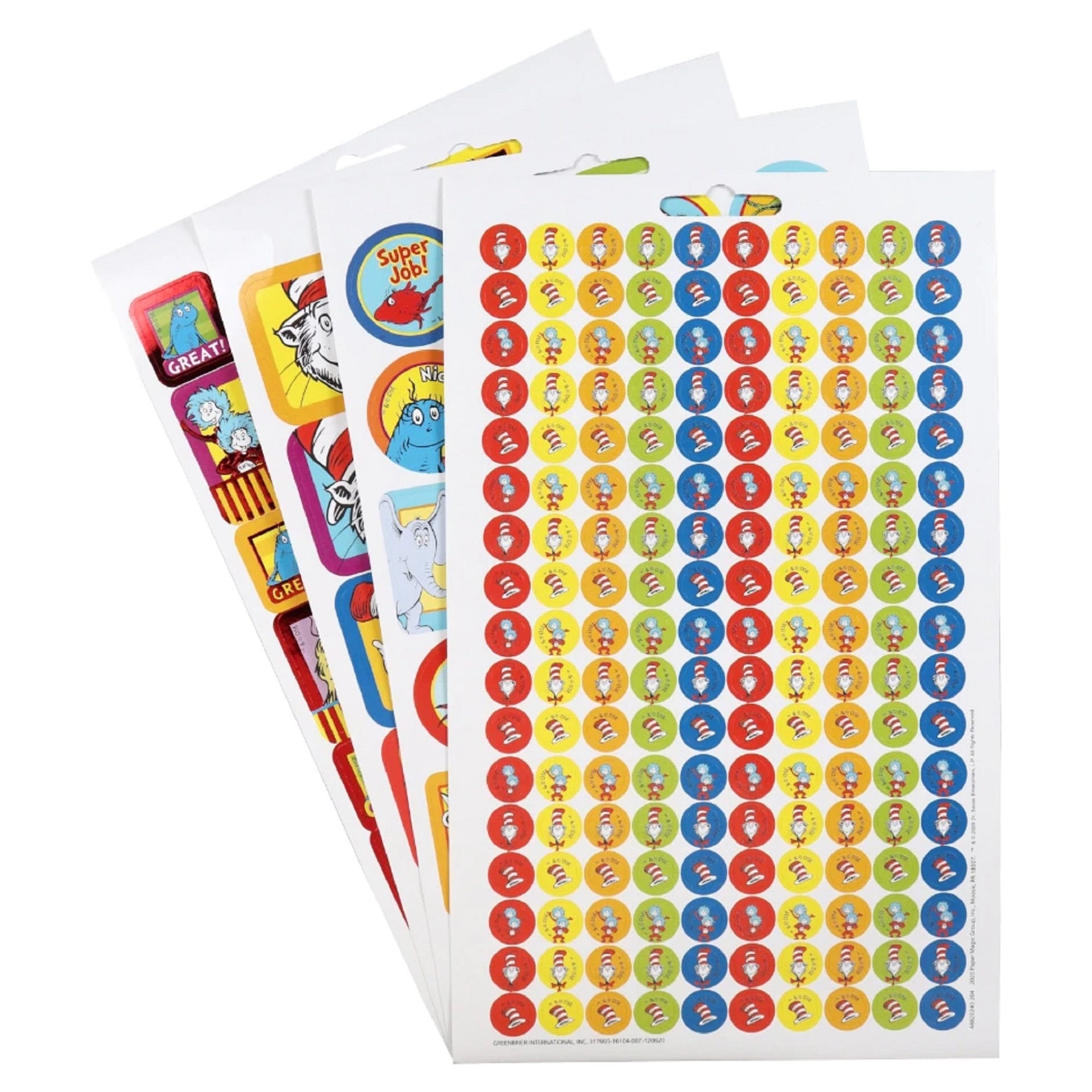 Dr. Seuss Sticker Book 245 Stickers Showing Multiple Etsy