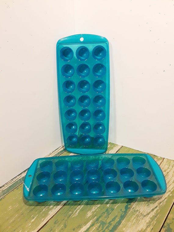 Set of 2 Blue Round Ice Cubes Trays Each Tray has 21 Cubes Etsy