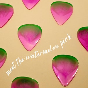 Watermelon Resin Guitar Pick Handmade Gift For Musician Fruit Guitar Pick Hand Made Guitar Pick Pink Guitar Pick Green Guitar Plectrums