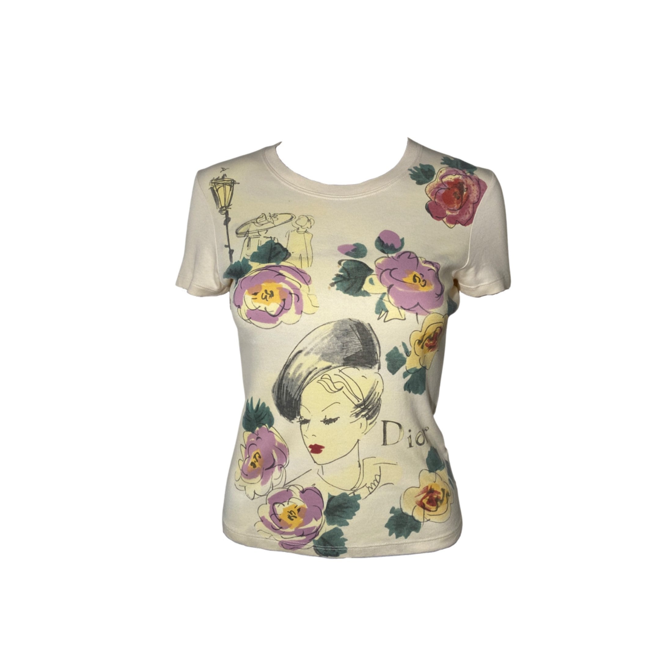 Authentic Dior 2005 Watercolor Print T-shirt - Etsy
