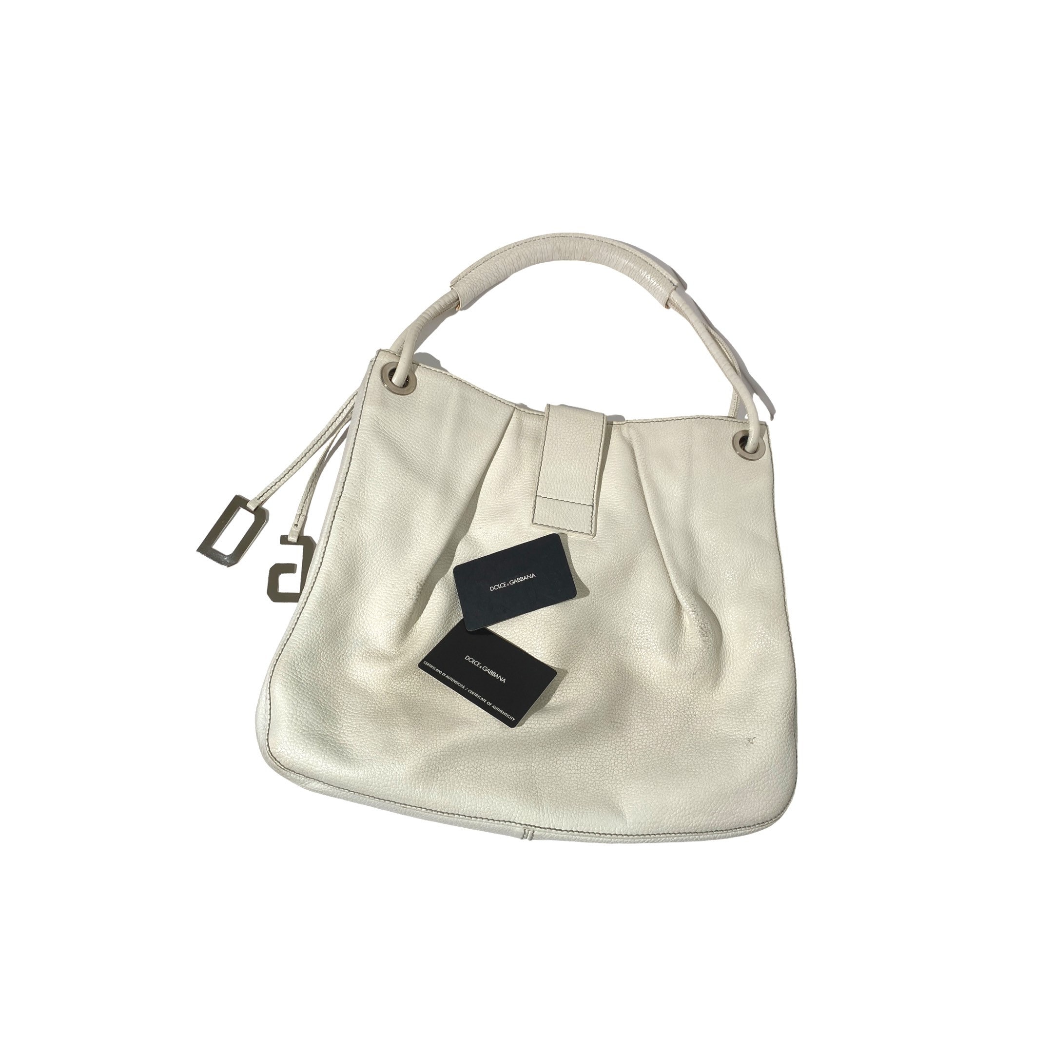 Dolce and Gabbana White Leather Hobo Bag - Etsy