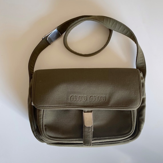 Miu Miu 90s Khaki Crossbody Bag - Etsy Miu Miu 90s Khaki Crossbody Bag - Etsy