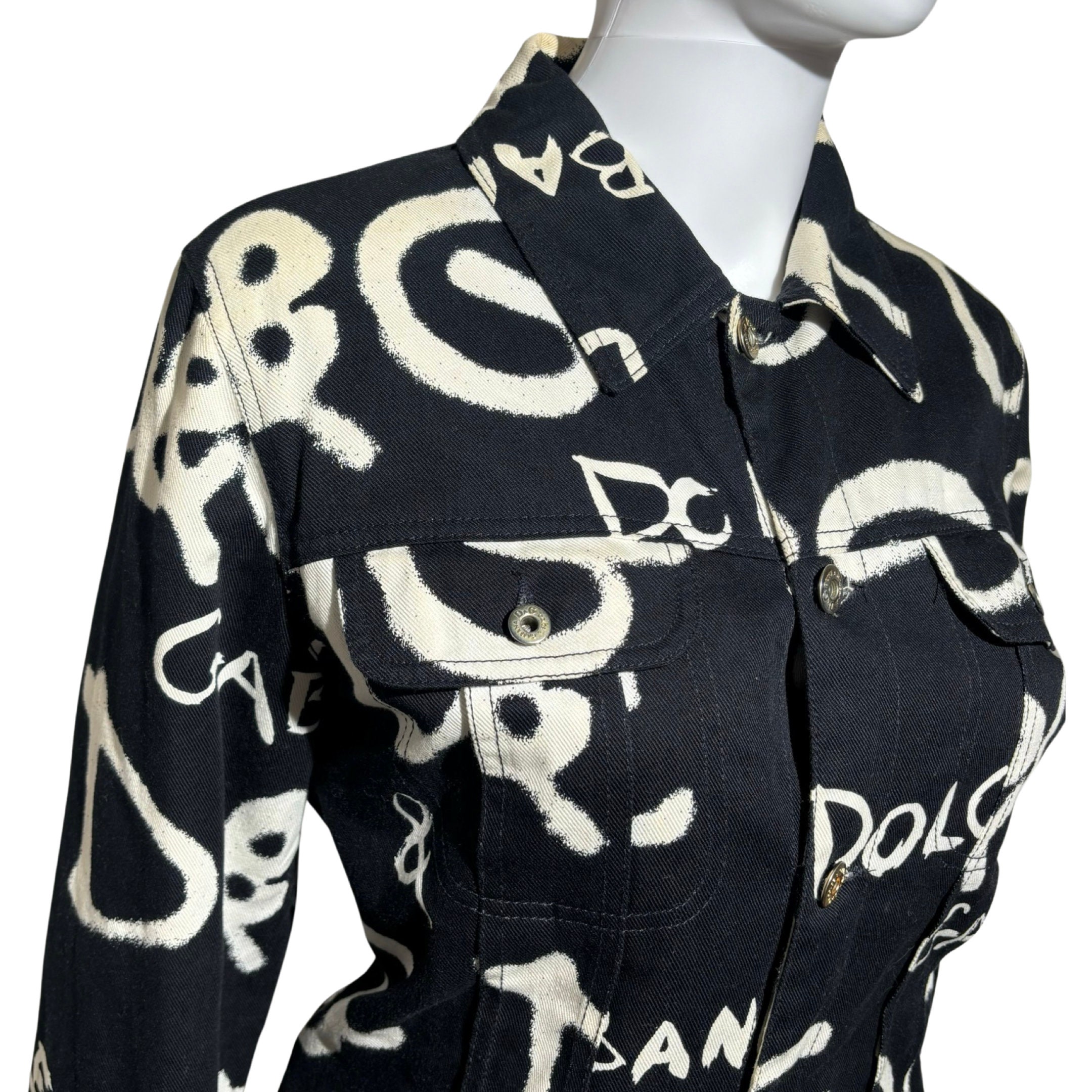 Dolce and Gabbana 2000s Graffiti Logo Jacket Black - Etsy