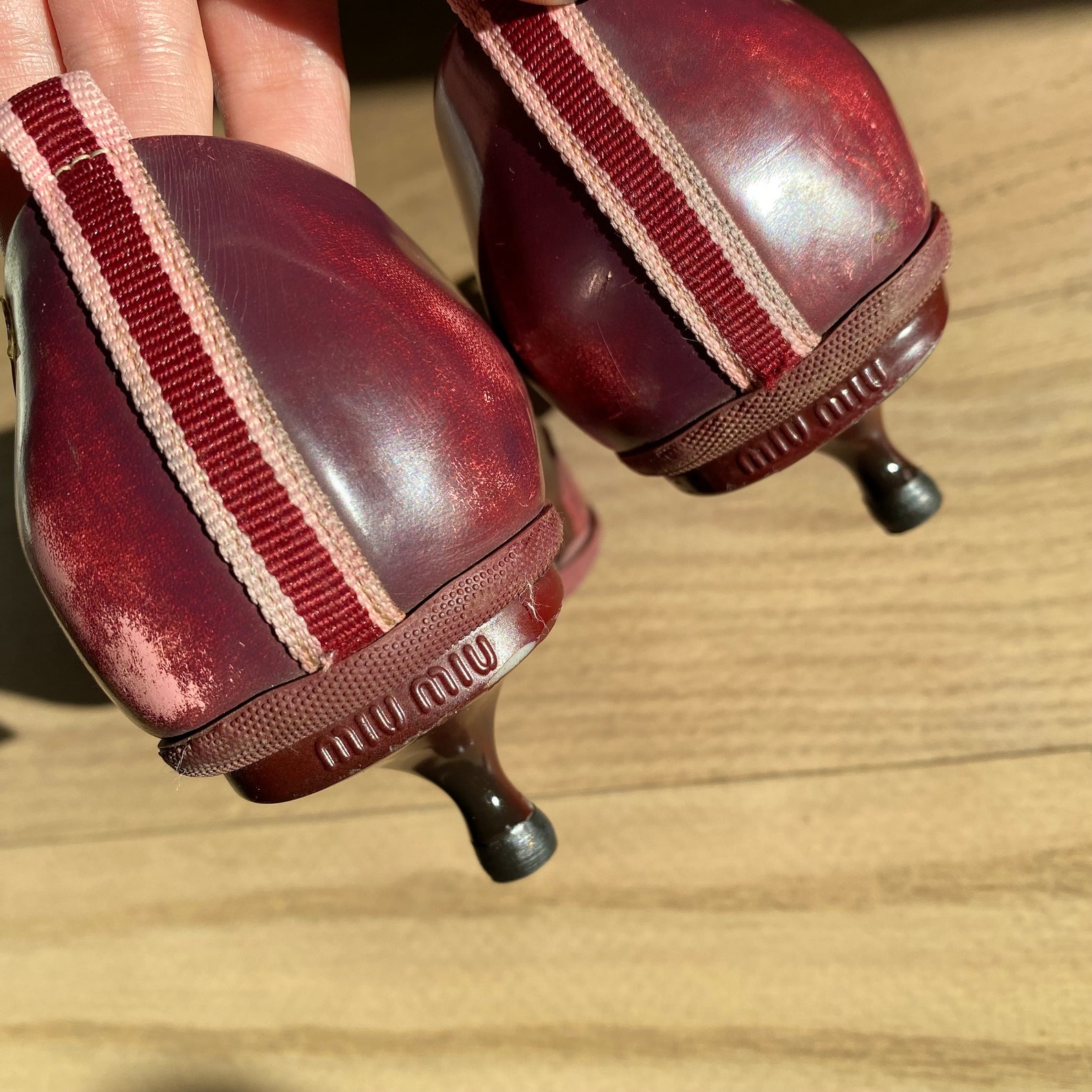 Miu Miu 2000 SS Burgundy Bow Pointed Toe Kitten Heels Pumps - Etsy